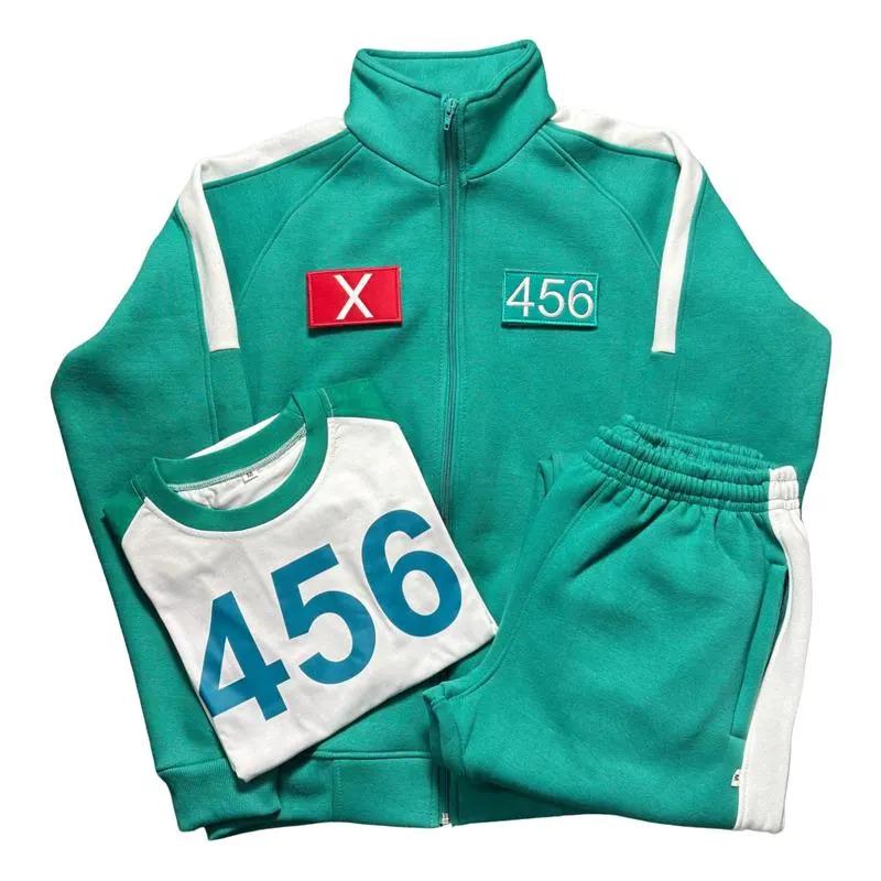 Squid Game Green Tracksuit Cosplay Outfit Unisex Costume Removable Patches