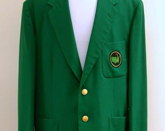 Green Cotton Golf Blazer – Classic Champion Style Sport Coat with Gold Buttons