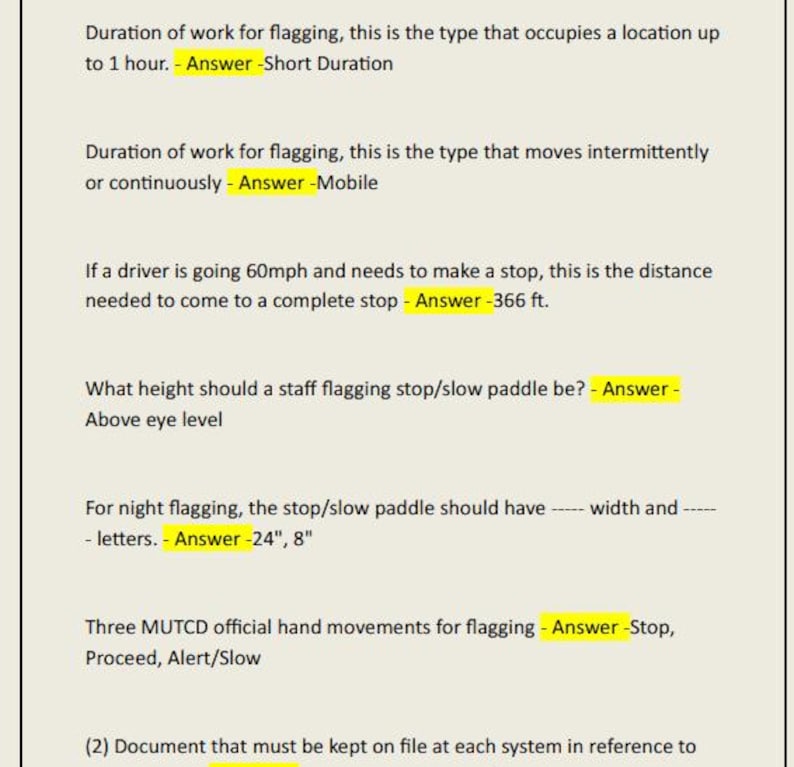 Flagger ATSSA Test Actual 2026/2027 Questions and 100% Correct Answers ...