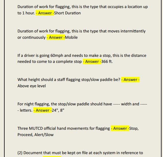Flagger ATSSA Test Actual 2026/2027 Questions and 100% Correct Answers PDF - Etsy