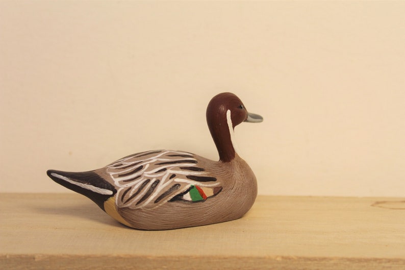 Miniature ceramc pintail duck