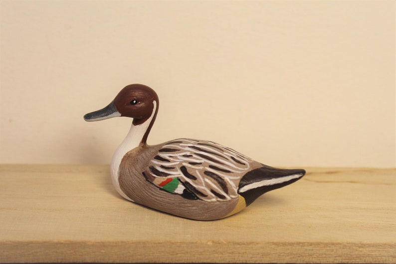 Miniature ceramc pintail duck