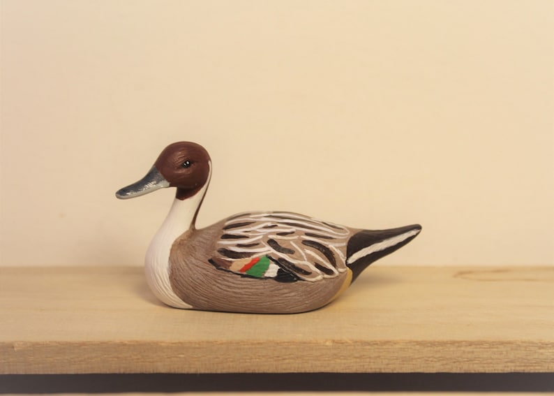 Miniature ceramc pintail duck