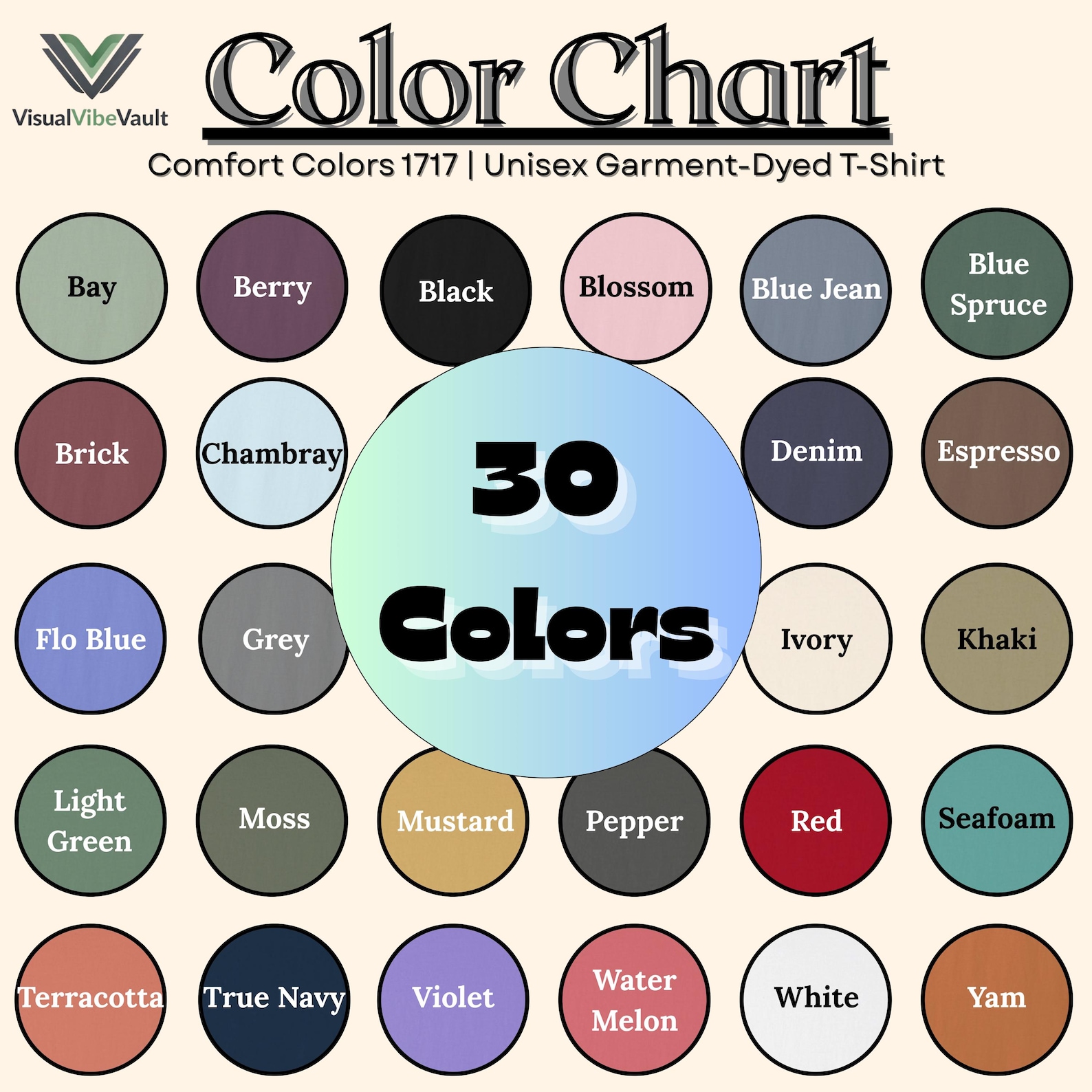 Comfort Colors 1717 Color Chart | Digital Download | JPG File | T-shirt ...