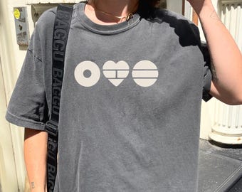Minimal Geometric Symbol Boxy Tee Abstract Heart Circle Graphic Retro Doodle Comfort Colors Shirt