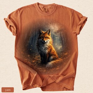 Vintage Red Fox Shirt, Retro Woodland Wildlife Tee, Moonlit Forest Nature Graphic, Rustic Outdoor Gift, Comfort Colors 1717 image 9