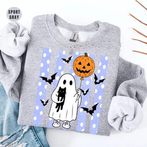 Coquette Spooky Ghost Sweatshirt, Mentally I Am Here Crewneck, Cute Halloween Ghost Pumpkin Pullover, Funny Fall Gift