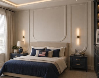 Arched MDF Wall Panel Kit – Architectural Wainscoting Trim – Pre-Cut Wall Molding – Custom Size