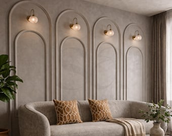 Kit de paneles arqueados de MDF – Elegante moldura arqueada – Revestimiento de pared precortado – Tamaño personalizado
