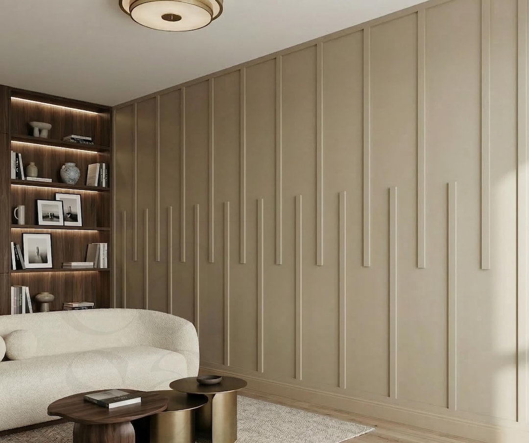 Small Molding Modern Wall Molding Layout | Minimal Accent Panel Molding | DIY Trim ...
