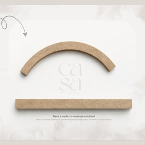 May include: Two unfinished wooden pieces, one arched and one rectangular, are displayed against a white background. The text "Casa Millwork" is visible. The text "Need a made-to-measure solution?" is also present.