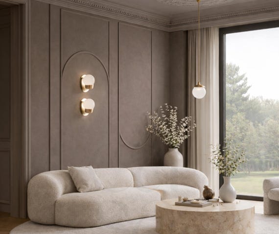 Modern Arched Wall Molding – Minimal Accent Wall Kit – Custom MDF Panels – Pre-Cut Wainscoting Trim