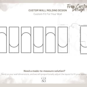 Modern Arched Wall Molding – Minimal Accent Wall Kit – Custom MDF Panels – Pre-Cut Wainscoting Trim 6 Panel