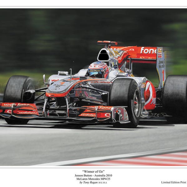 Jenson Button F1 McLaren 2010 Limited Edition Art Print