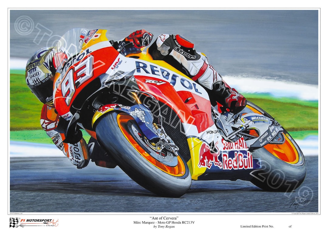 Impression d'art Marc Marquez MotoGP Honda RC213V en édition