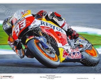 Marc Marquez MotoGP Honda RC213V Limited Edition Art Print