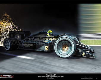 アイルトン・セナ ロータス98T - フォーミュラ1イラストアートプリント