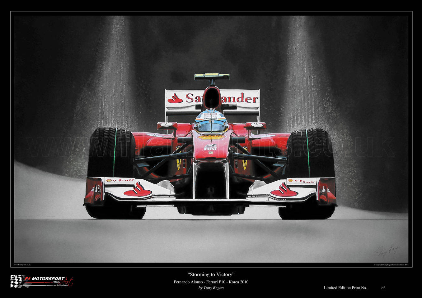 Fernando Alonso F1 World Champion Póster firmado foto soporte A4 :  : Hogar y cocina