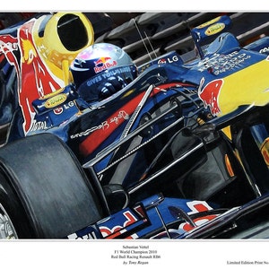 Sebastian Vettel Red Bull Limited Edition F1 Art Print