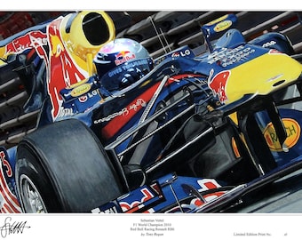 Sebastian Vettel Red Bull Limited Edition F1 Art Print