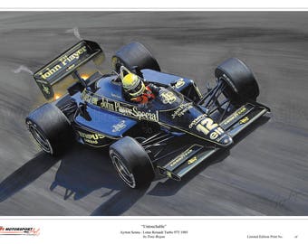Ayrton Senna Lotus Renault Turbo 97T 1985 Limited Edition Fine Art Print