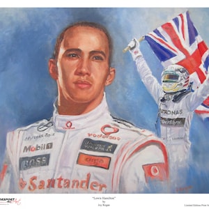 Lewis Hamilton portrait painting