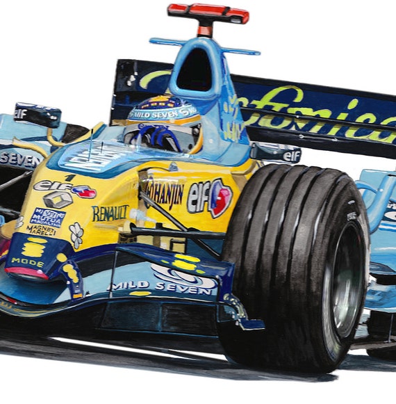 Fernando Alonso Renault R26 Large Ltd Edition F1 Print - Etsy