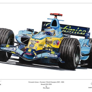 Fernando Alonso Renault R26 Large Ltd Edition F1 Print