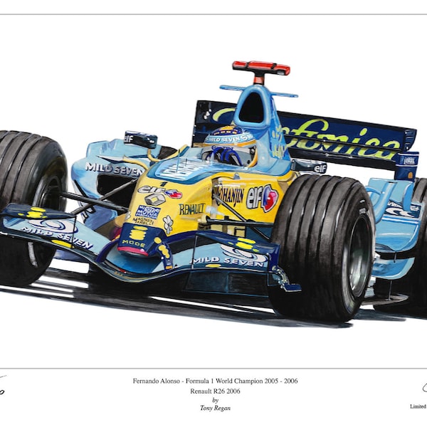 Fernando Alonso Renault R26 Large Ltd Édition F1 Imprimer