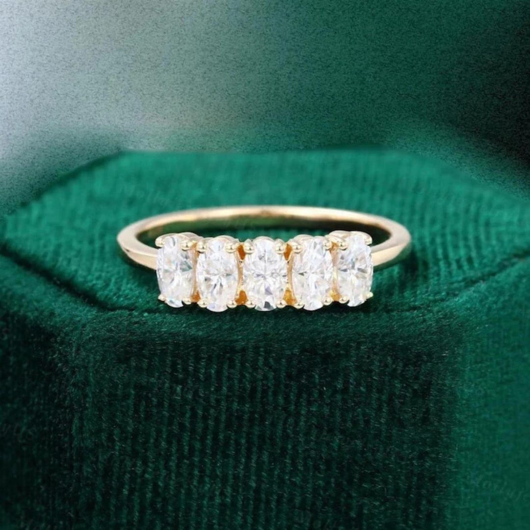 Oval Stackable Rings Oval Diamond Ring, Stacking Ring, Diamond Band, Wedding Band ...