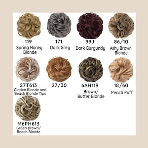 Messy Bun Hair Extension, Voluminous Updo Scrunchie, Curly Hair Bun Scrunchie for Women 45+ Colors image 9