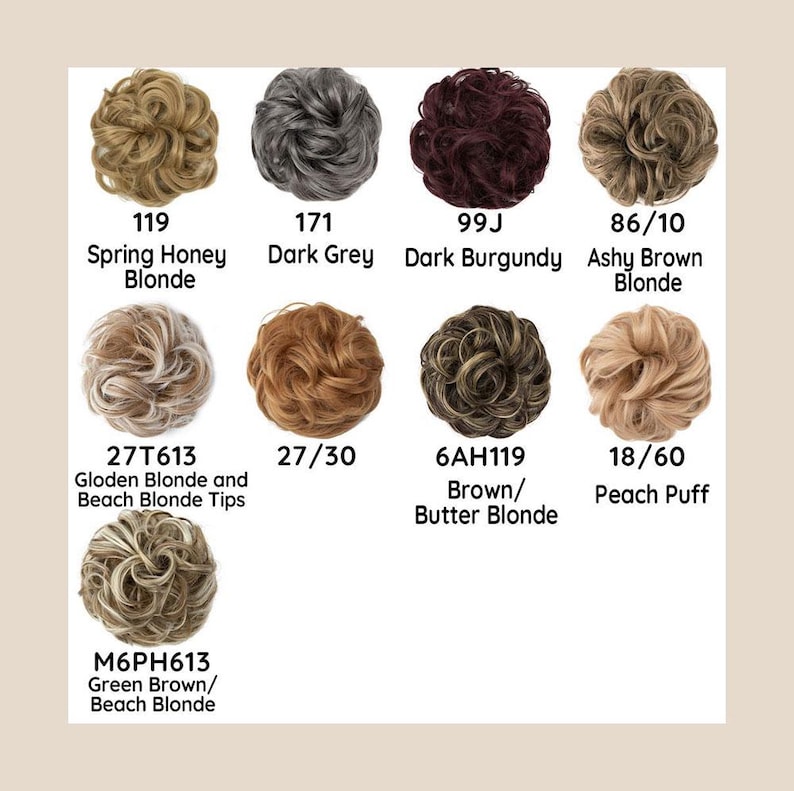 Messy Bun Hair Extension, Voluminous Updo Scrunchie, Curly Hair Bun Scrunchie for Women 45+ Colors image 9