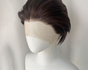 Men's Brown Wig, Heat Resistant Synthetic Hair, Cosplay Costume