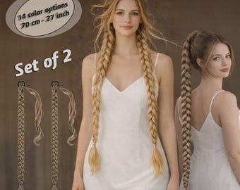 Braided Ponytail Extension Hair Extension, Ponytail Braid, Fake Hair Braid, Synthetic Long Braided Hair Extensions Set of 2