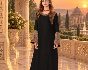 Green Velvet Punjabi Suit | Pakistani Salwar Kameez | Indian Wedding Outfit | Embroidered Party Wear | Festive Ethnic Dress