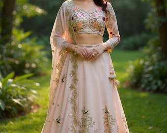 Blush Pink Lehenga Choli | Indian Bridal Wedding Lehenga | Embroidered Designer Lengha | Pakistani Bridal Dress | Bollywood Wedding Outfit