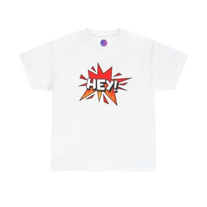 HEY! Comic Pop Art Tee | Retro Speech Bubble Graphic Shirt