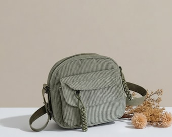 Borsa a tracolla in velluto a coste, stile coreano, moda Harajuku, piccola borsa a tracolla per adolescenti, borsa a tracolla per la scuola, tessuto morbido, accessorio alla moda
