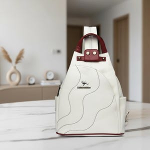 Leather Women Backpack Travel School Bag Everyday Fashion Purse Modern Stylish Rucksack Pu Daypack Zipper Secure Multipocket Detachable