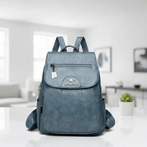 Vintage Leather Backpack Women Rucksack Travel Bag Casual Daypack Purse Organizer Fashion Knapsack Compact Satchel Stylish Everyday Carry