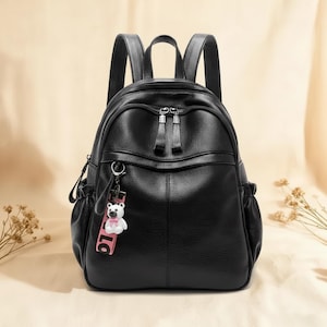 Leather Women Backpack Large Capacity Travel Bag Cowhide Material Stylish Design Laptop Carrier Waterproof Construction School Casual Style
