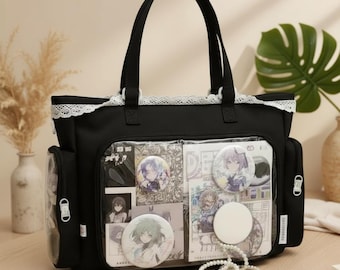 Ita Bag Pin Vetrina Zaino Mini Borsa Stile Kawaii Anime Tracolla Personaggio Borsa Trasparente Vetrina Moda Collezione Carina