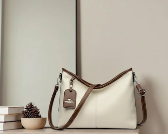 Bolso bandolera de piel vegana, accesorio de moda, bolso de mano diario, bolso de hombro pequeño con correa ajustable, estilo urbano minimalista.