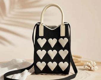 Tutorial modello borsa, progetto di maglia, borsa a tracolla per weekend, borsa per telefono, borsa kawaii, accessorio all'uncinetto, tracolla carina fatta a mano