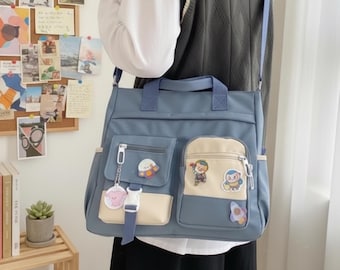 Bolso tote de lona impermeable para hombre, bandolera de viaje, bolso de hombro para mujer, bolso de gran capacidad, ligero, con correa ajustable de nailon.