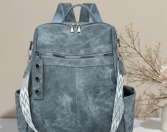 Zaino in pelle per laptop, borsa da viaggio professionale, zaino in pelle minimalista da ufficio, borsa da donna in PU, zaino da lavoro per pendolari