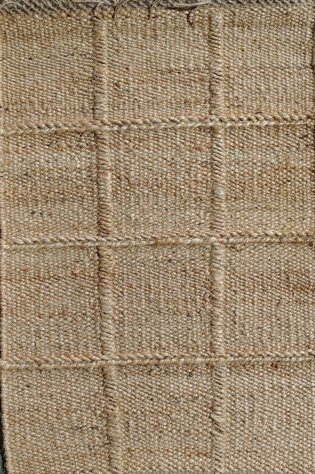 Natural Fiber Jute Rug With Textured Grid Design,hand Woven Style. - Etsy