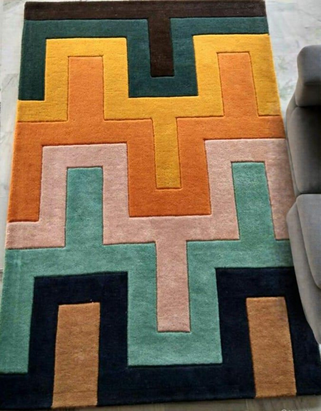 Hand Tufted Geometric Pattern Rug Elevates Modern Home Decor. - Etsy