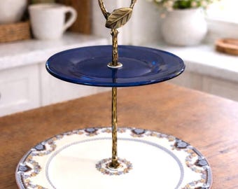 Antique Two Tier Serving Stand | Dessert Stand | Cottagecore Home Decor | Wedgewood China