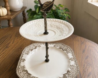 Thanksgiving Dessert Display | Holiday Party Decor | Tea Party Centerpiece | Cottagecore Cake Stand | Housewarming Gift